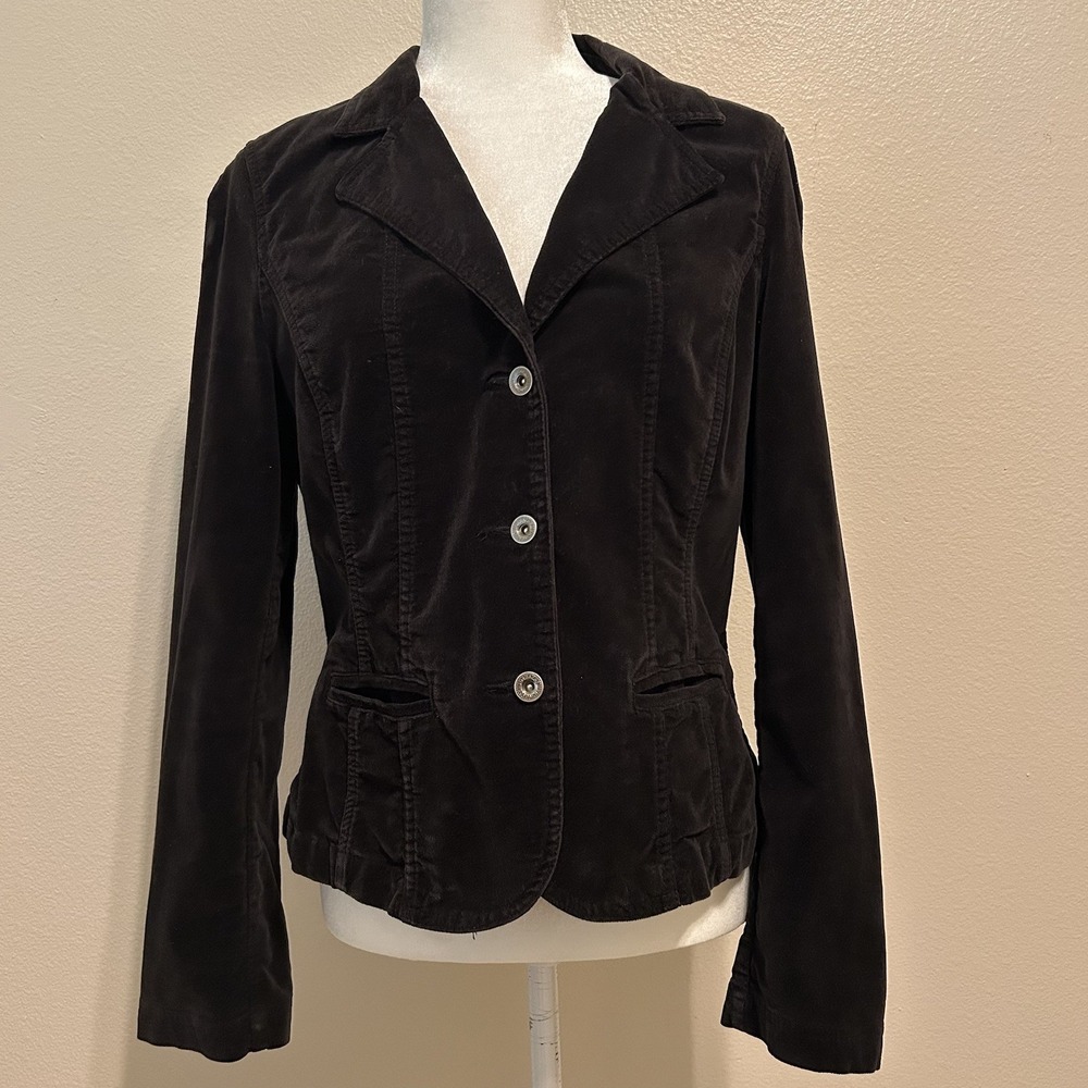 VTG Y2K Jordache Velvet Blazer Size Large Brown Jacket 90s Grunge Retro